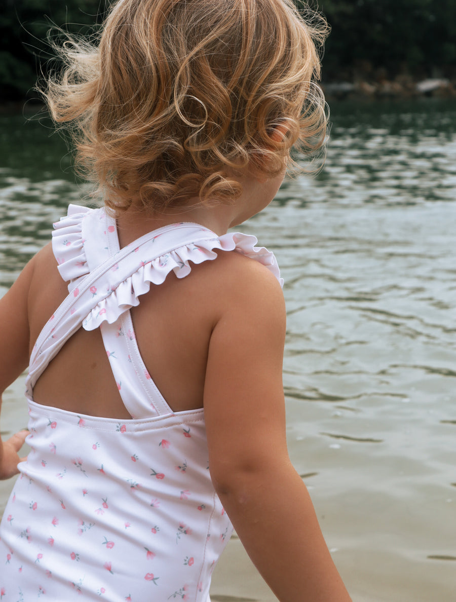 Girls ruffle swimsuit - ditsy floral